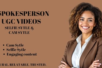 create female spokesperson ugc selfie style and ad videos