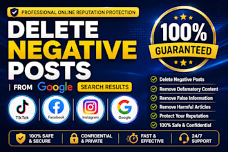 remove delete negative defamatory articles harassing posts on facebook,ig,tiktok
