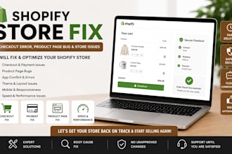 fix shopify checkout error, sold out, product page bug, and store issues fast