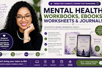 design mental health workbook ebook journal canva template