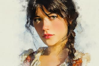 draw watercolor portrait illustration