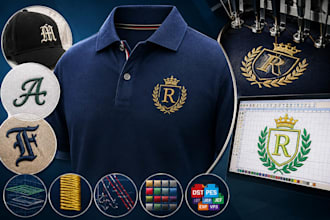 do polo embroidery digitizing left chest small text uniform cap embroidery dst