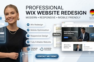 redesign wix homepage für firma