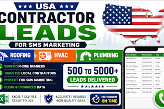 targeted roofing hvac plumbing owner leads for SMS marketing USA
