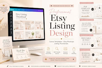 design canva templates, etsy mockups, and etsy listing thumbnails