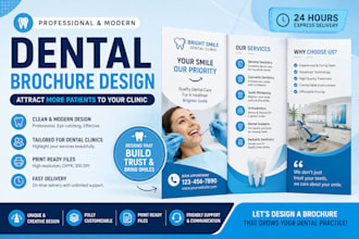 create professional dental brochure for clinic marketing