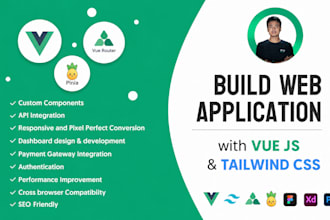 develop modern vue js or nuxt js admin dashboard web app