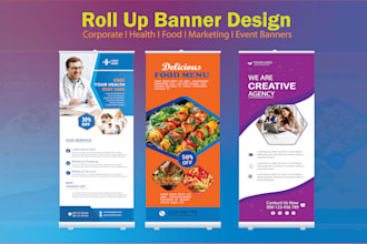 do outstanding roll up banner design in 24 hours