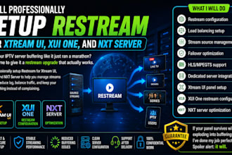 setup restream for xtream ui, xui one nxt server