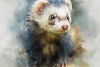 draw realistic animal illustration in watercolor