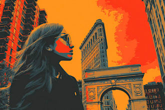 draw awesome pop art landscape building landmark from photos