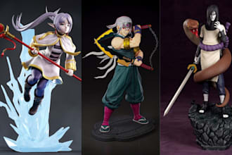 3d print and paint action figure resin anime figure 3d statue miniature painting