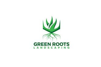 make green roots landscaping lawn logo for new business