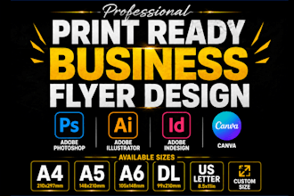 design print ready business flyer a4 a5 a6 dl and US letter