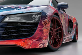 create car wrap design, racing car wrap design