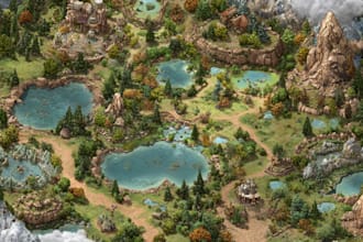 illustrate custom fantasy city maps and rpg battle maps