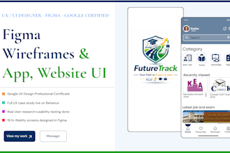 design mobile app UI, website UI and UX case study in figma