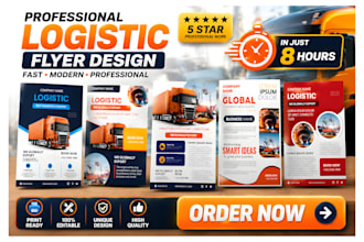 create a stunning trucking freight broker and dispatch flyer