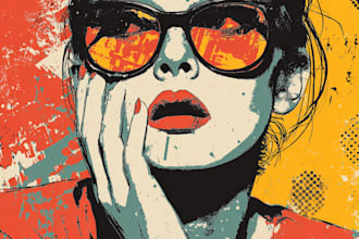 do colorful pop art portraits of pets and animals