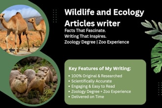 be your expert biology content writer and zoology researcher