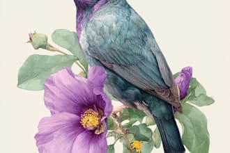 do realistic, birds animal illustration in watercolor style