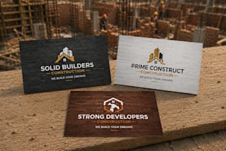create construction company card for your construction business