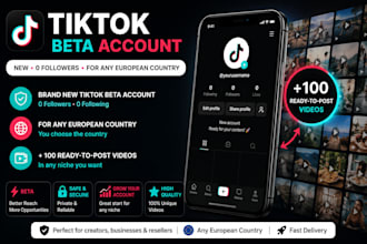 create a fully verified tiktok beta account for fund