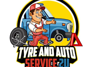 do cartoon truck towing service logo design