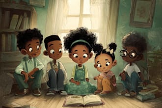 draw african american children book illustrations