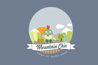design exceptional joy fun chickens logo