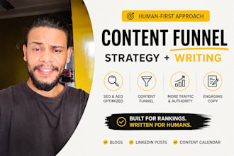 create an aeo or SEO content funnel and writing for your product