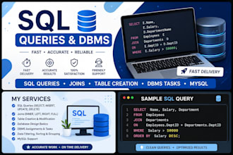 write sql queries and solve dbms tasks