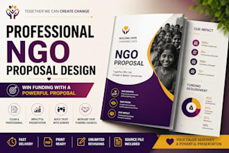 design a professional ngo proposal, charity brochure, or fundraising document