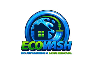 design awesome home house window cleaning logo