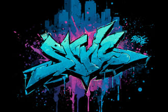 make professional graffiti logo and urban style art
