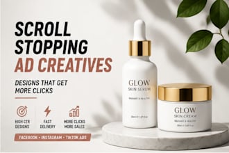 create high CTR facebook ad creatives for nutra, supplements