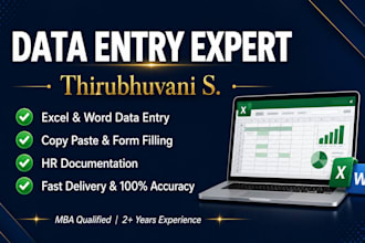 fast and accurate data entry and excel work