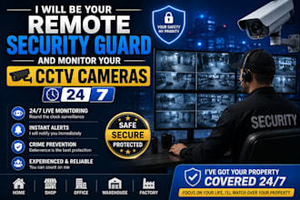 be your remote security guard and monitor your cctv cameras 24 7