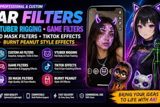 ar filter vtuber rigging game filter 3d mask filter burnt peanut tiktok effect