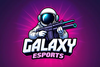 design outstanding galaxy esports mascot logo with my on creativity