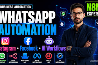 automate ai chatbot instagram dm fb messenger whatsapp chatbot n8n manychat bot