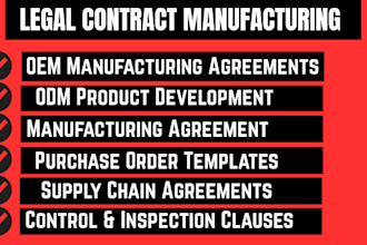 draft UK factory oem odm contract manufacturing agreement and purchase order