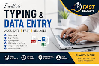 do fast typing work,PDF to word and data entry