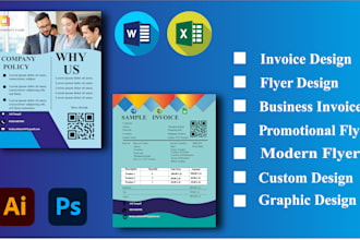 do professional invoice and flyer design for business