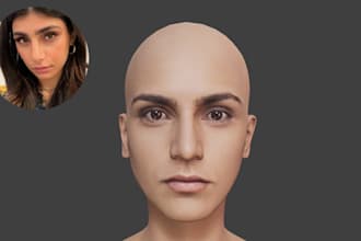 create 3d model head for you