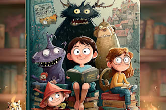 do cartoon book illustrations and book cover illustration