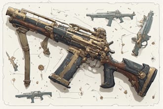draw professional weapon illustrations for you