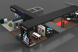design exhibition stall in 3d