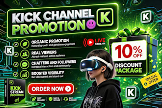 kick promotion, twitch overlay, stream overlay, twitch logo, channel promotion