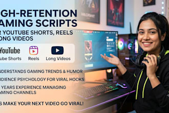 write viral youtube shorts and gaming video scripts